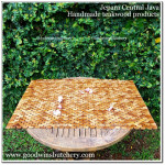 Jepara teakwood FLOOR MAT kesetan kayu jati LARGE 90x60x0.8cm +/- 2.1kg